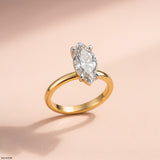 Solitaire Marquise Ring 18K White Gold