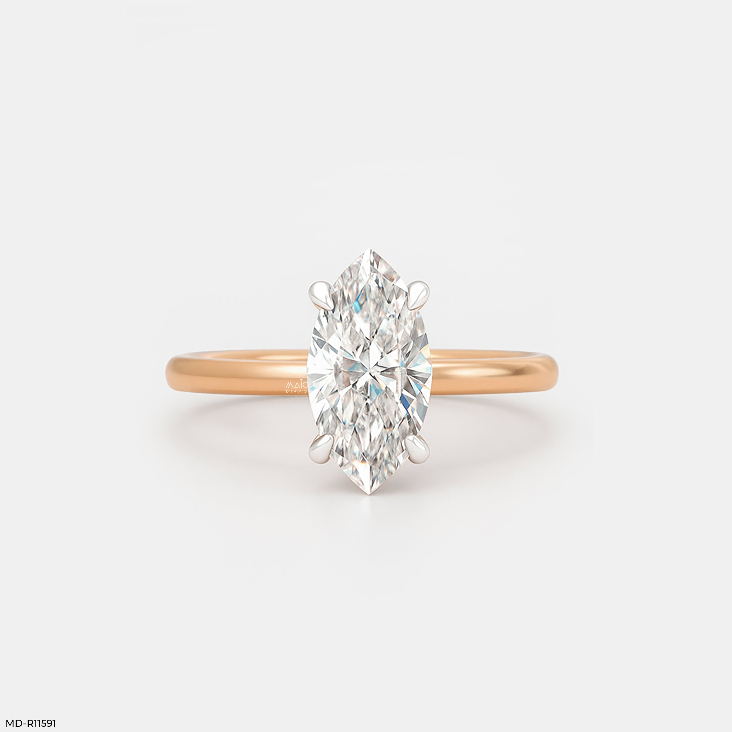 Solitaire Marquise Ring 14K Rose Gold