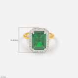 Swiss Emerald Halo Diamond Ring 9K Rose Gold