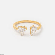 Peart Toi et Moi Solitaire Diamond Rings