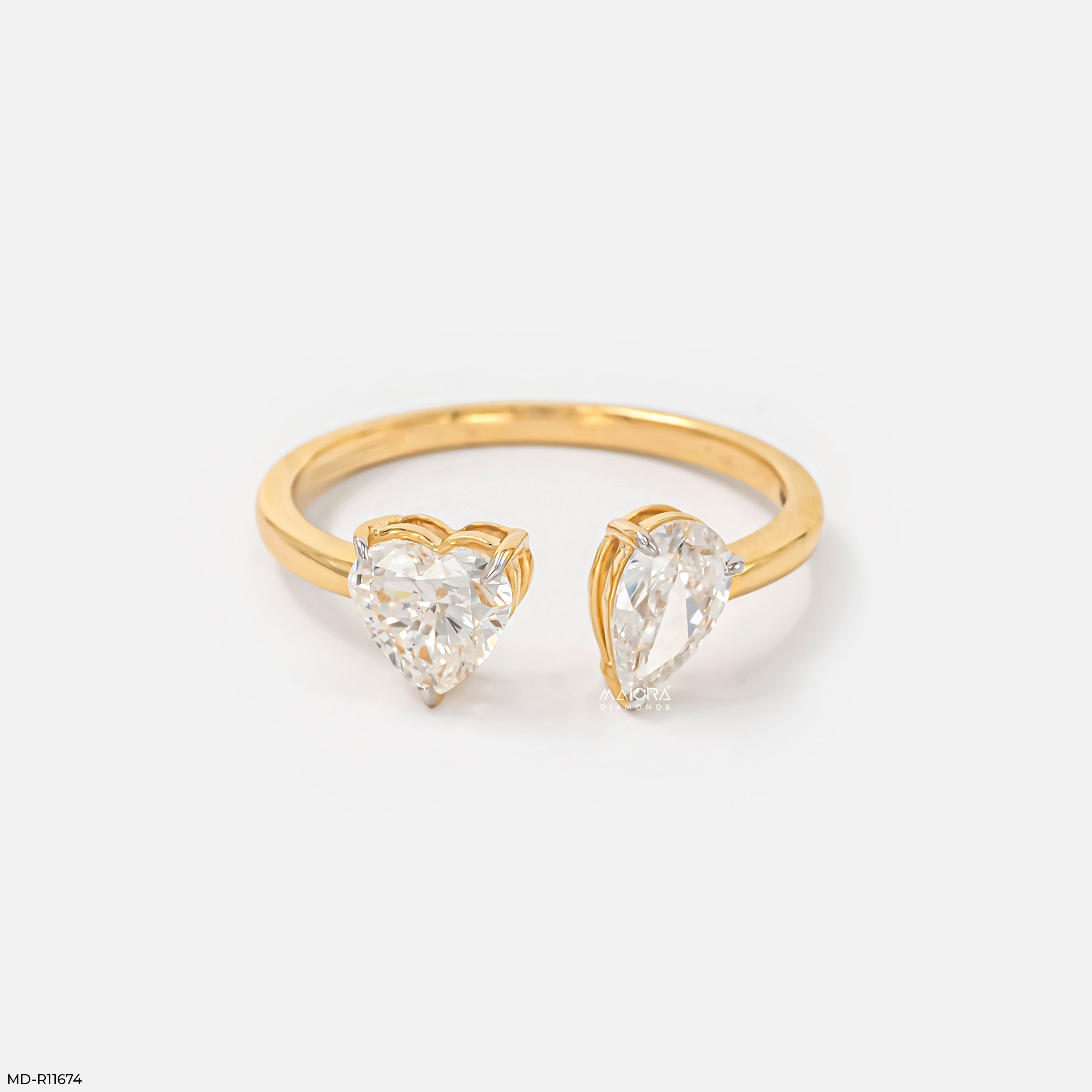 Peart Toi et Moi Solitaire Diamond Rings
