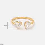 Peart Toi et Moi Solitaire Diamond Rings 9K Rose Gold