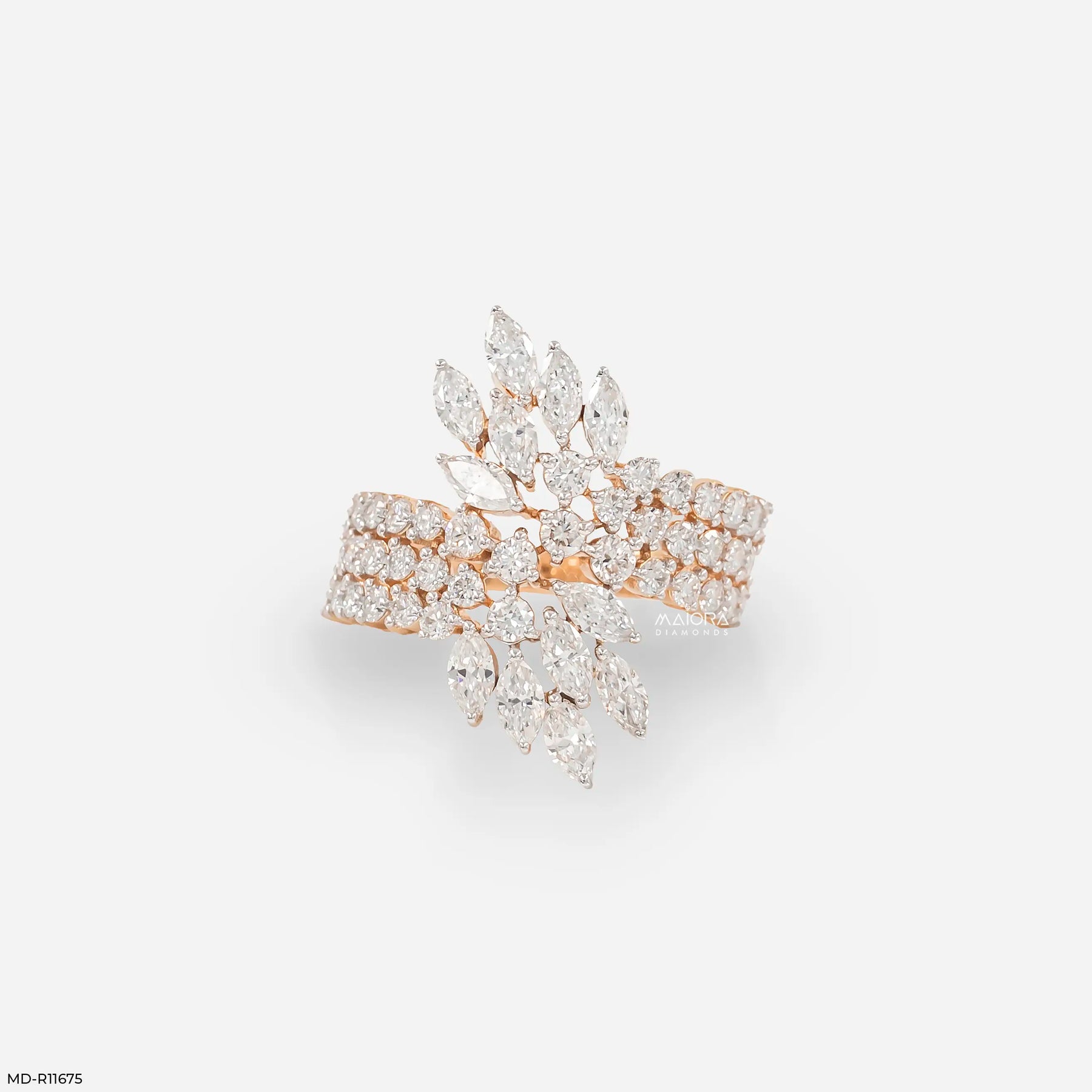 Celestial Sweep Cocktail Diamond Ring 9K Rose Gold