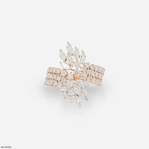 Celestial Sweep Cocktail Diamond Ring 9K Rose Gold