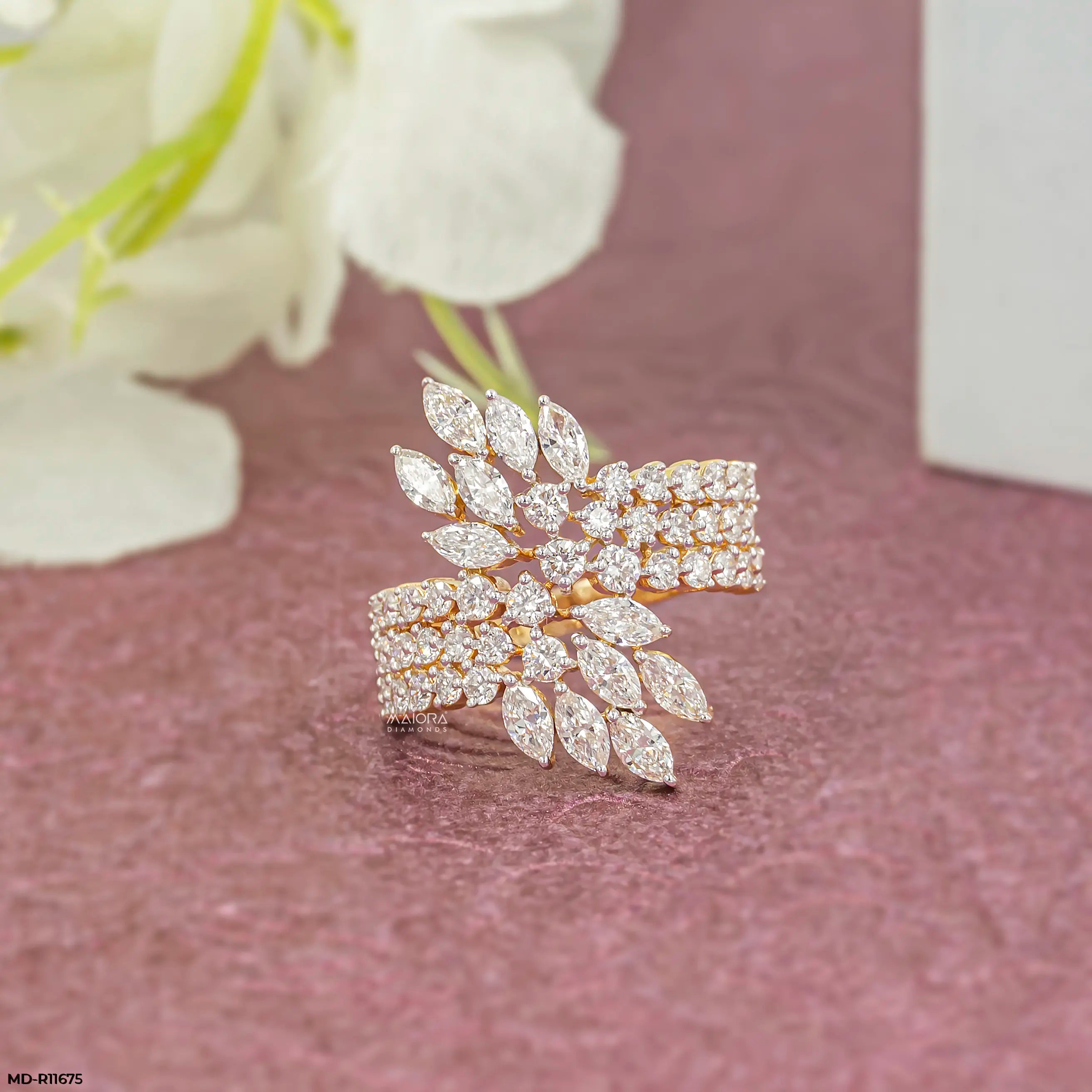 Celestial Sweep Cocktail Diamond Ring
