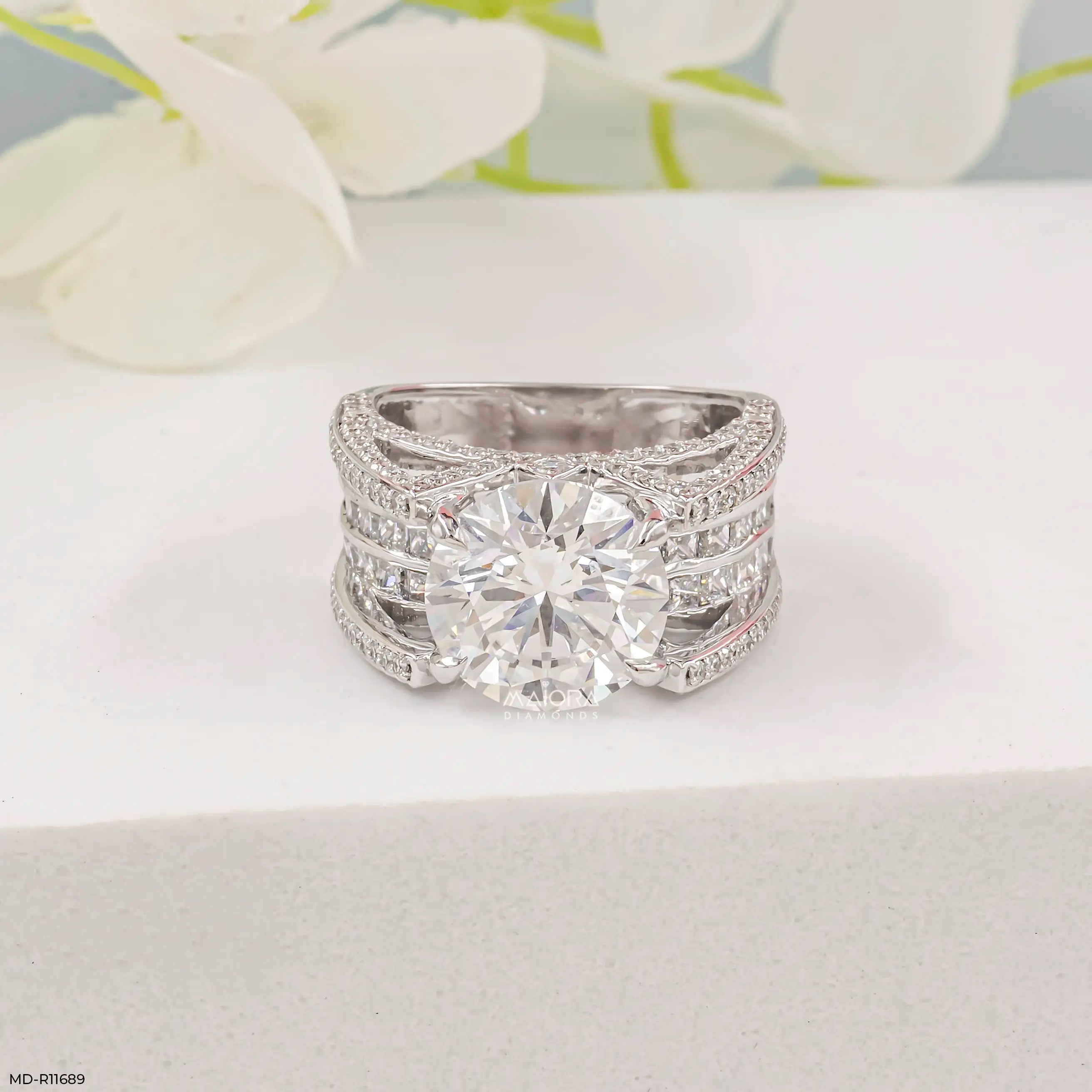 Velora Solitire Diamond Band Rings 9K Rose Gold
