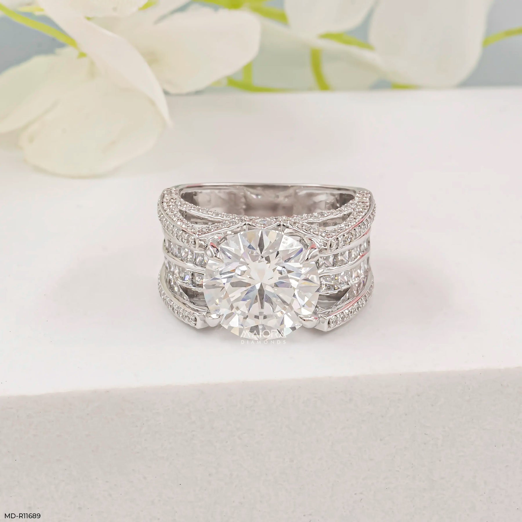 Velora Solitire Diamond Band Rings 9K Rose Gold