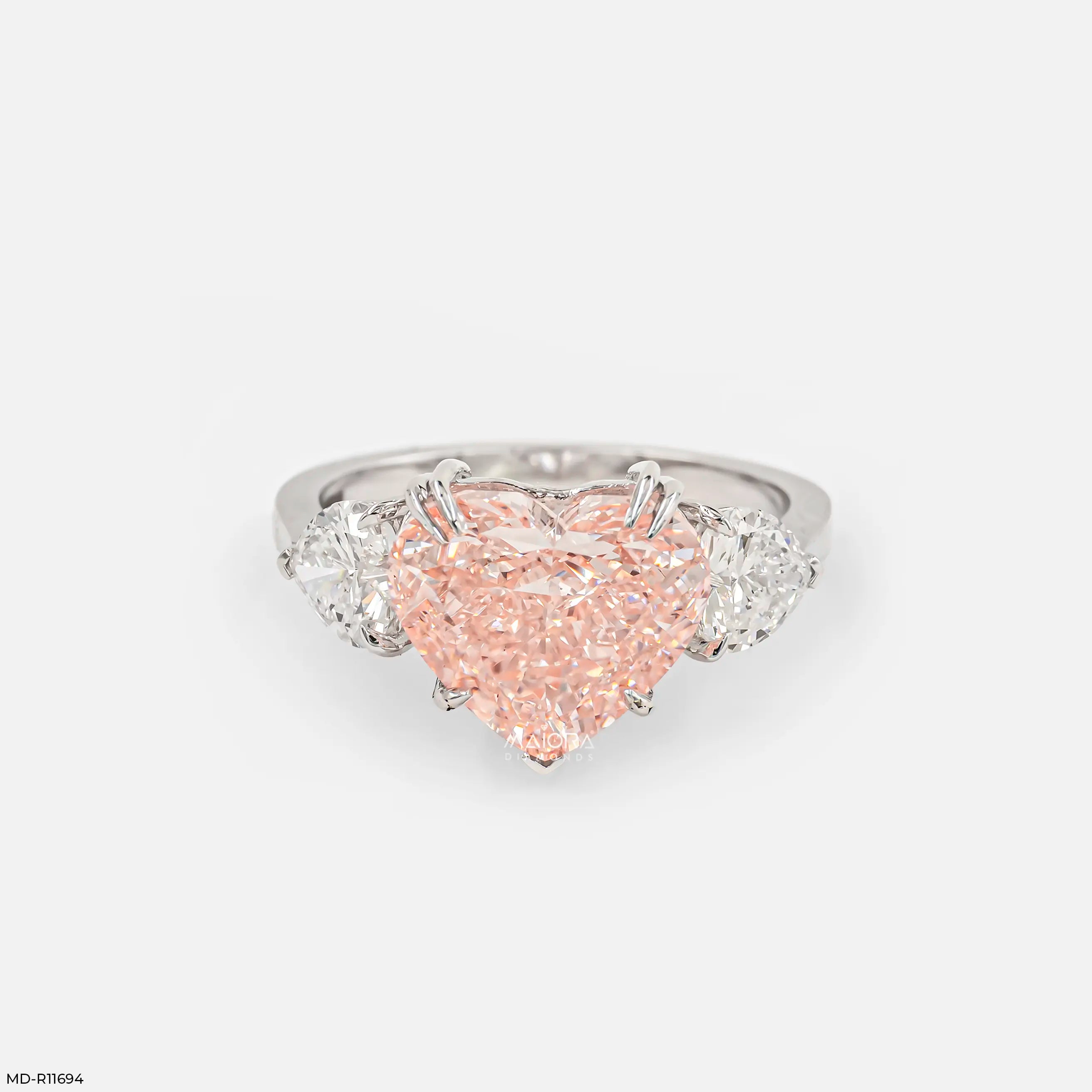 Trinity Heart Solitaire Diamond Ring 9K Yellow Gold