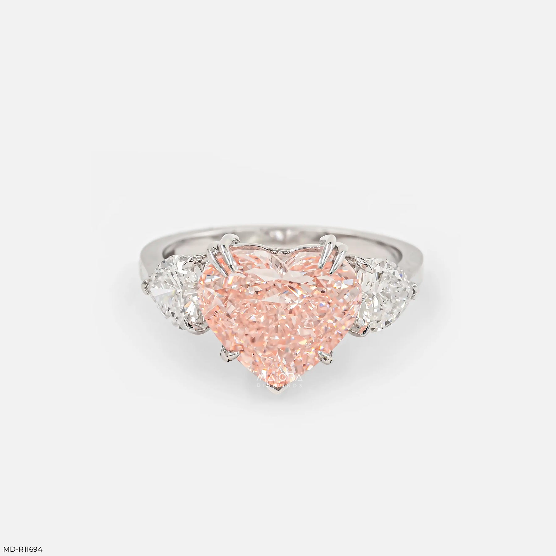 Trinity Heart Solitaire Diamond Ring Platinum 950