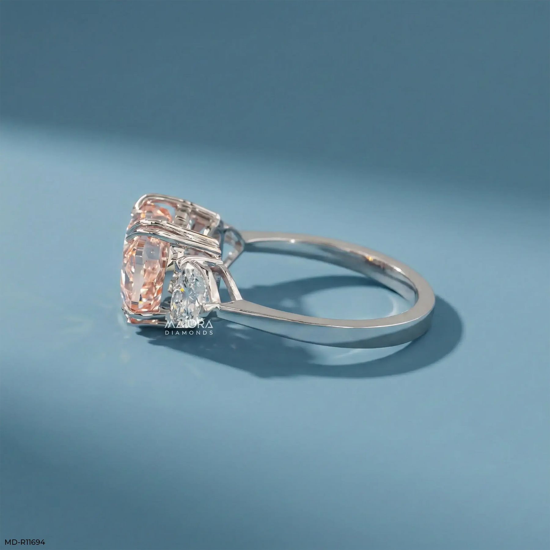 Trinity Heart Solitaire Diamond Ring Platinum 950