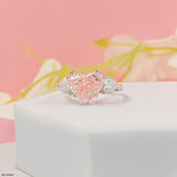 Trinity Heart Solitaire Diamond Ring Platinum 950