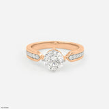 V-Sling Round Solitaire Diamond Ring 9K Rose Gold