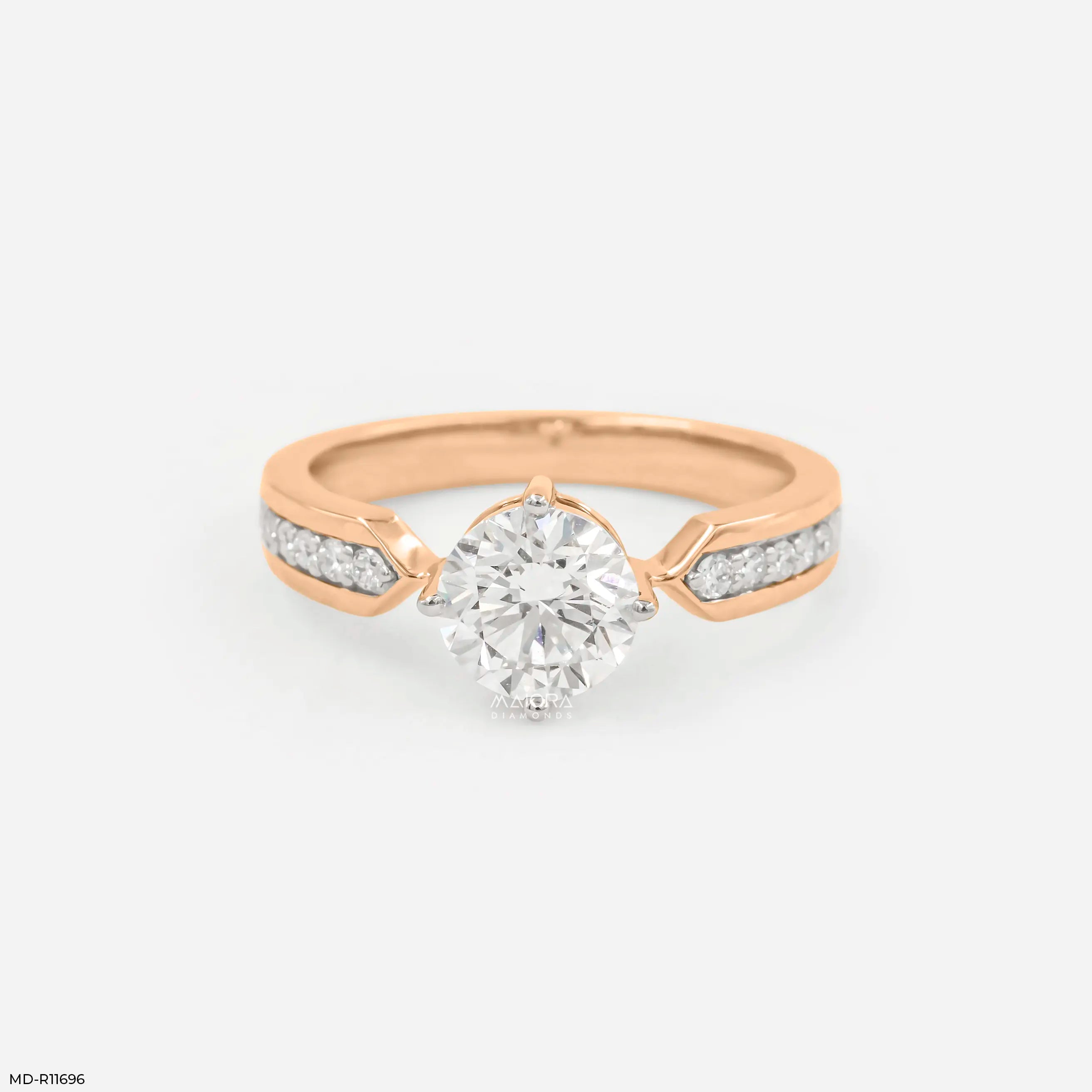 V-Sling Round Solitaire Diamond Ring