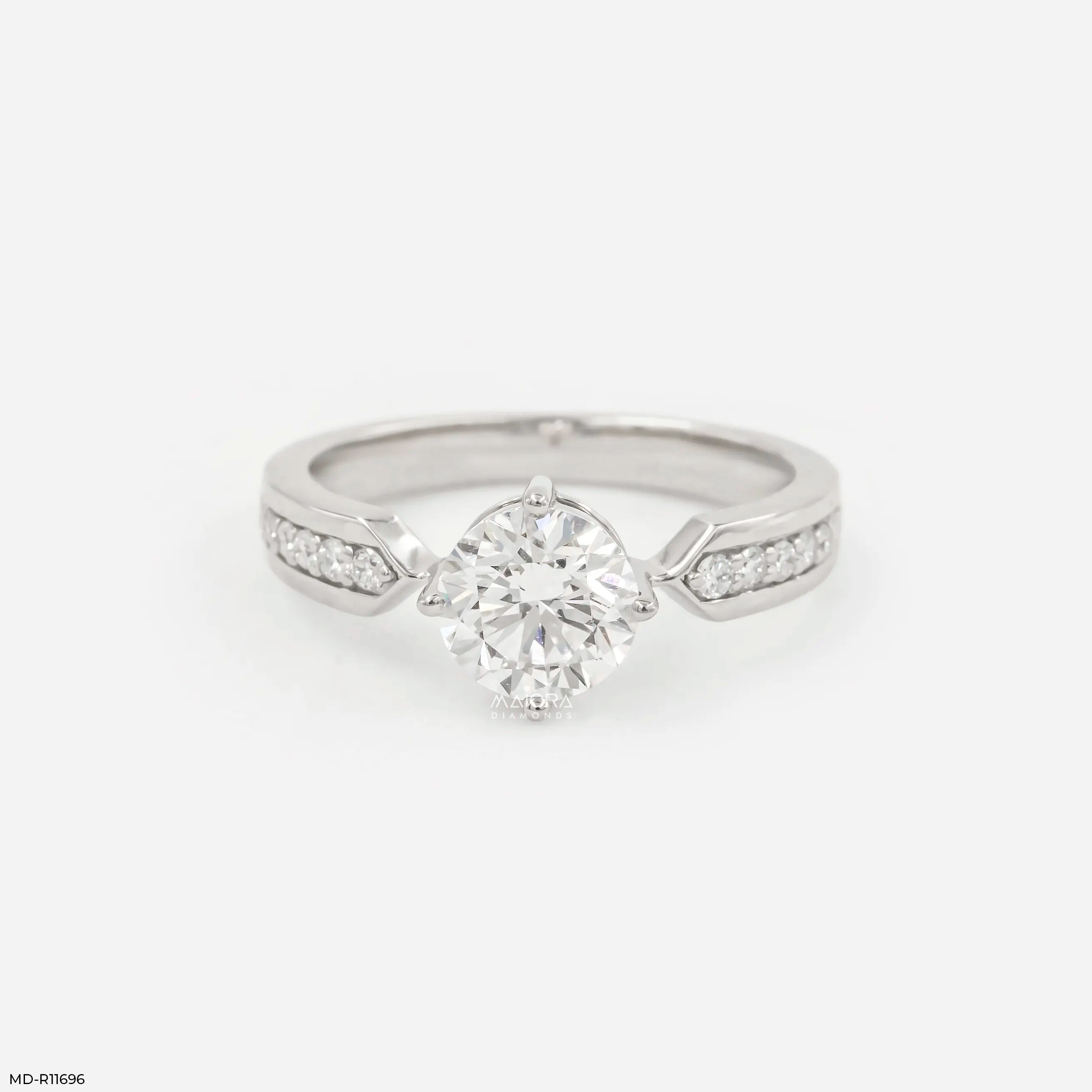 V-Sling Round Solitaire Diamond Ring