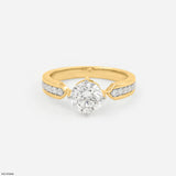 V-Sling Round Solitaire Diamond Ring 9K Rose Gold