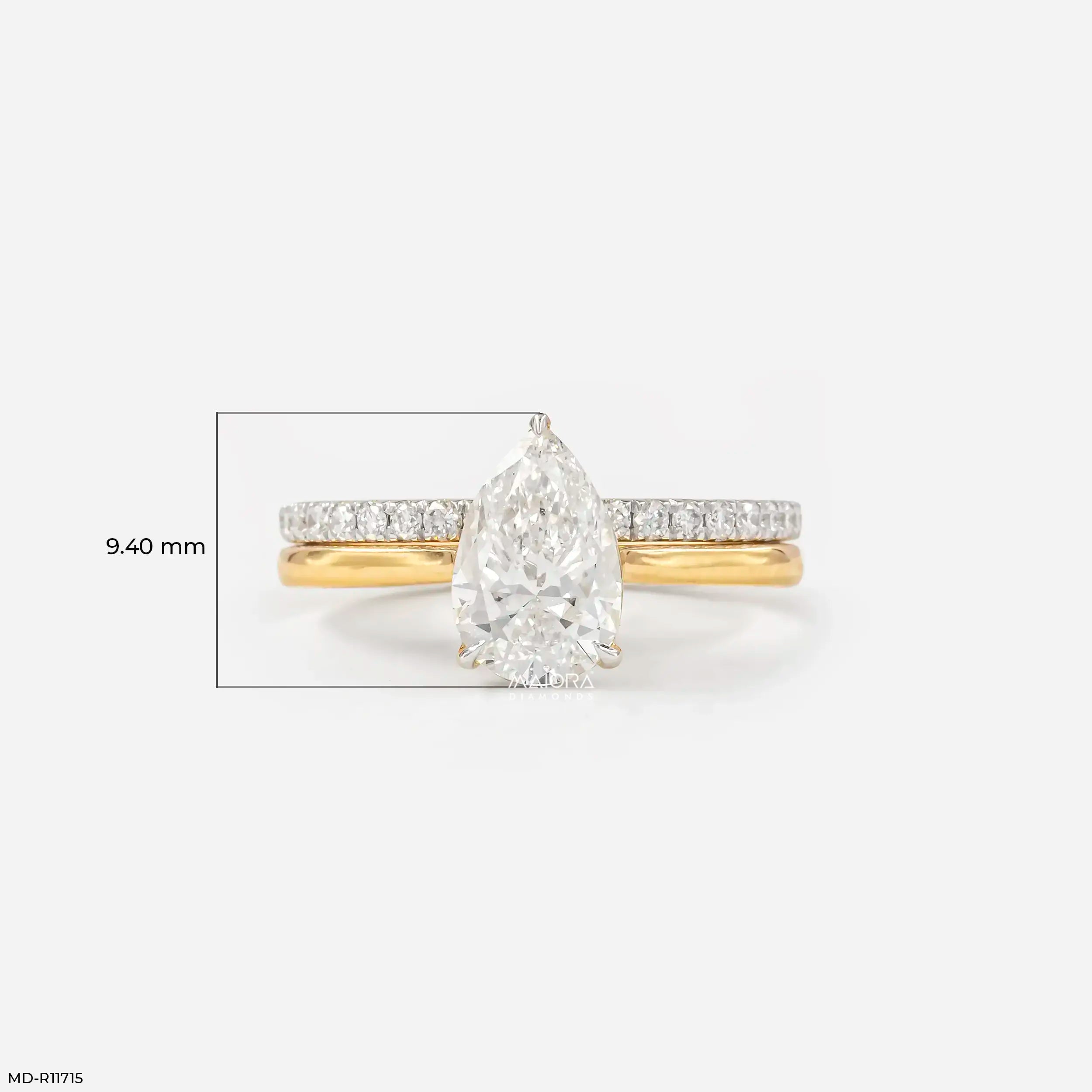 Evara Teardrop Solitaire Diamond Ring 9K White Gold
