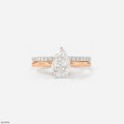 Evara Teardrop Solitaire Diamond Ring 9K Rose Gold
