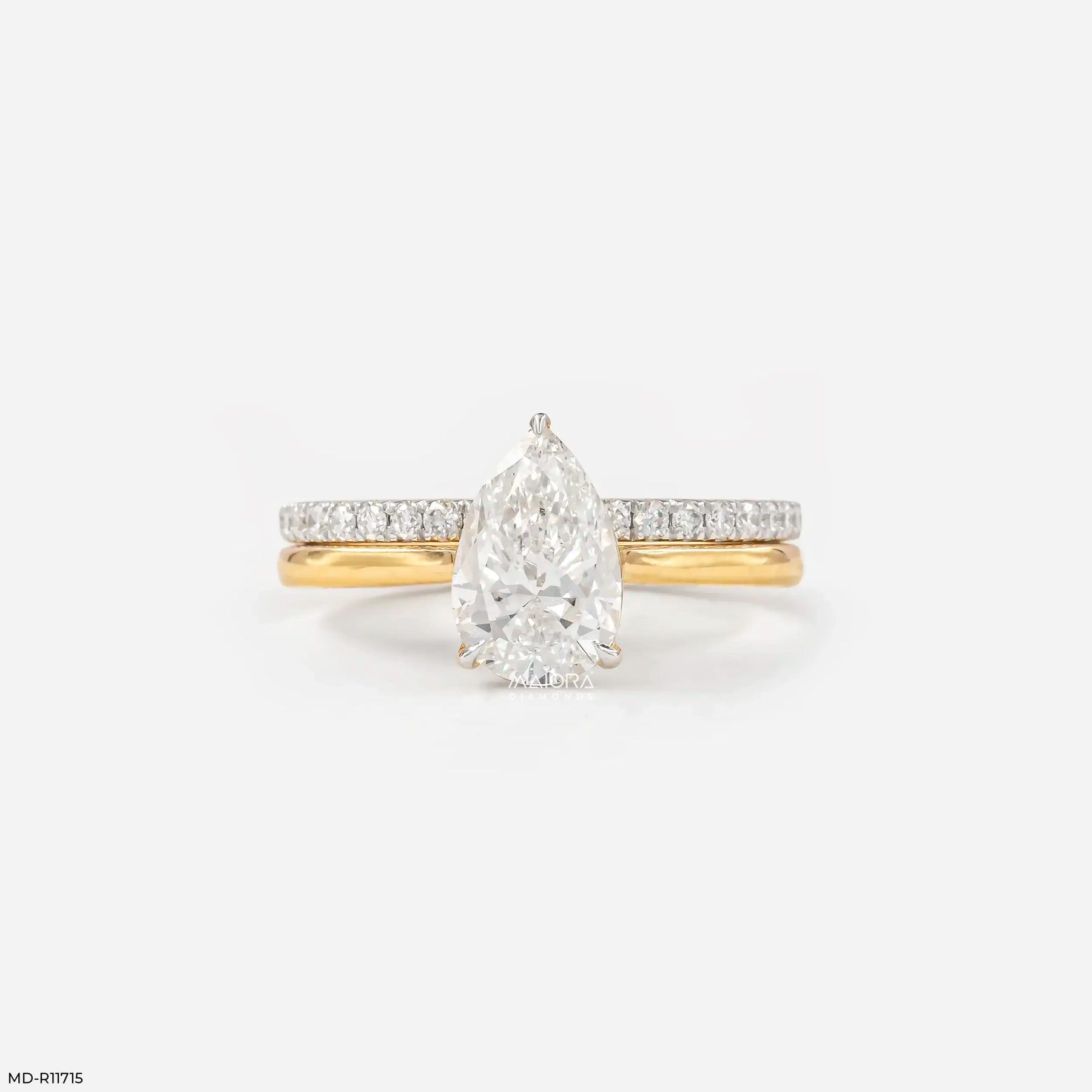 Evara Teardrop Solitaire Diamond Ring Platinum 950