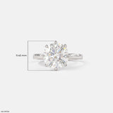 3 Carat Round Solitaire Lab Diamond Ring 14K White Gold