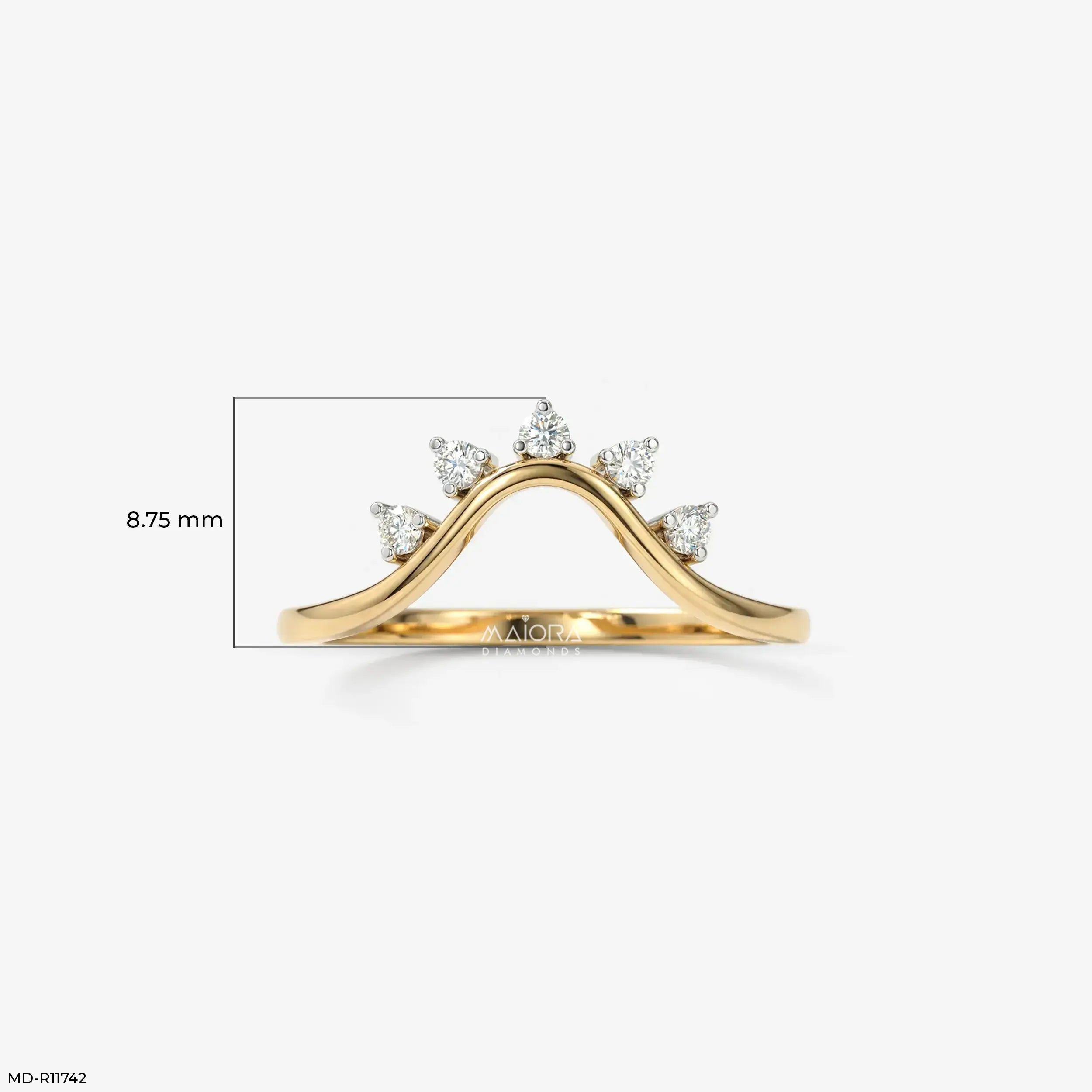 Tiara Radiance Arc Vanki Diamond Ring 9K Yellow Gold