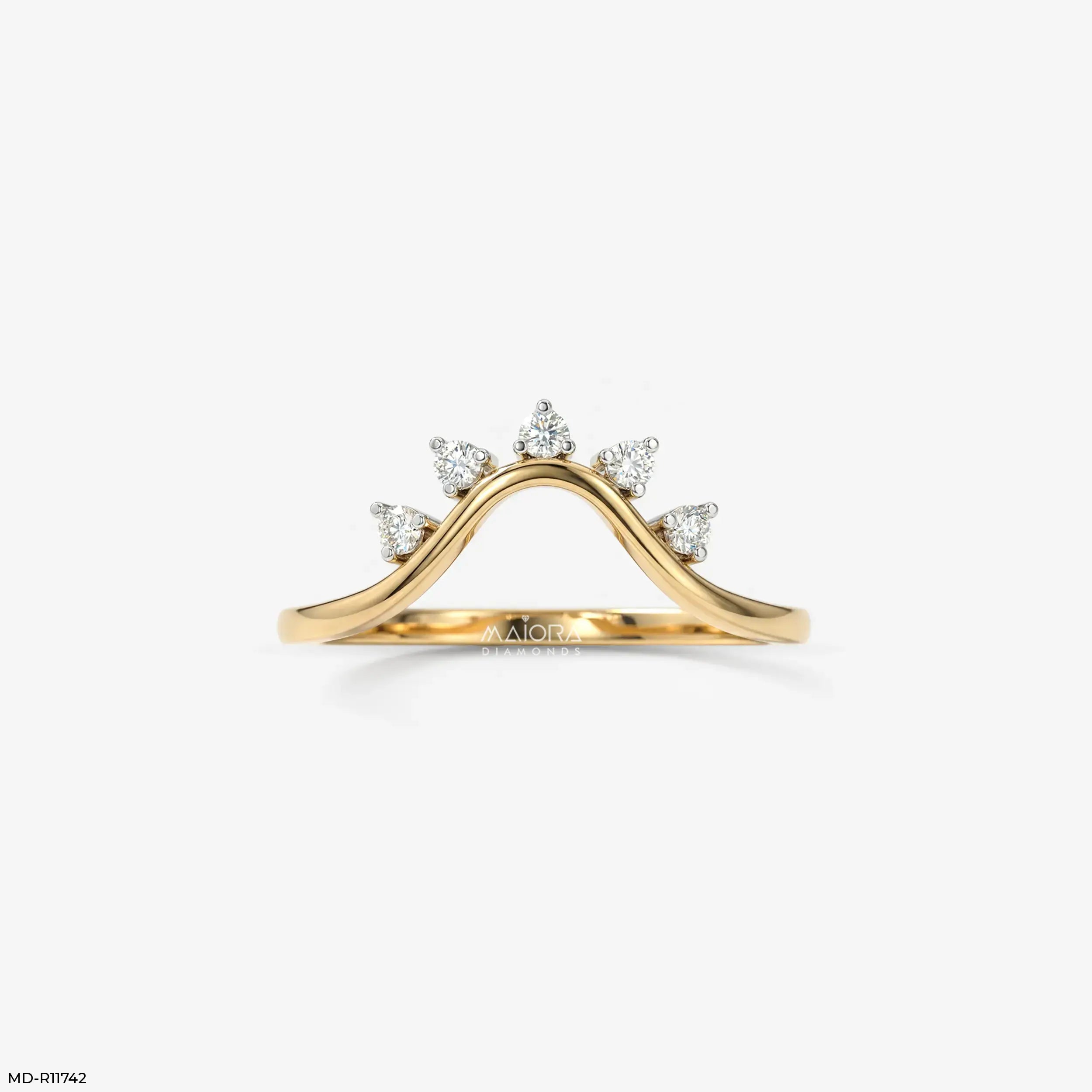 Tiara Radiance Arc Vanki Diamond Ring 9K Yellow Gold