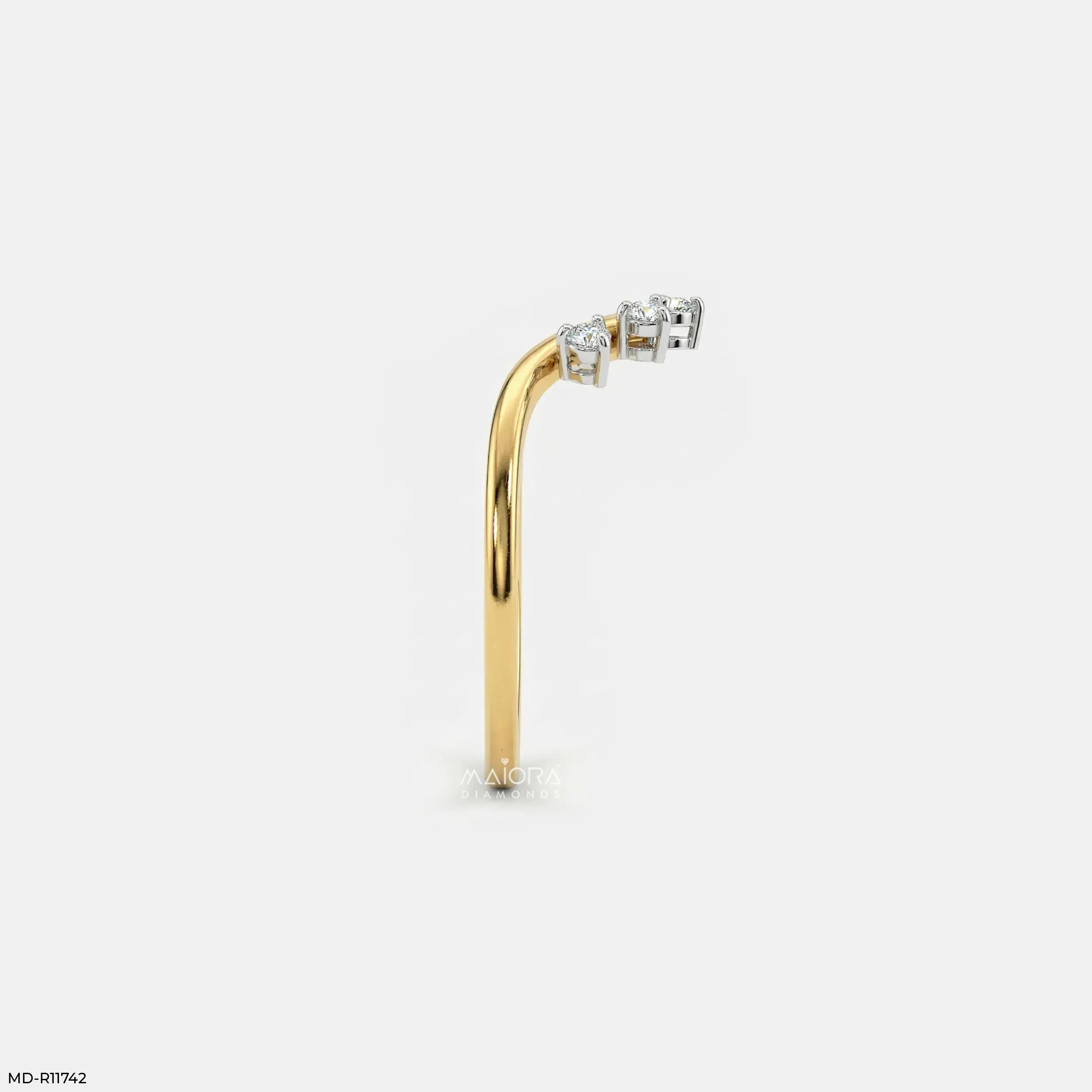 Tiara Radiance Arc Vanki Diamond Ring 9K Yellow Gold
