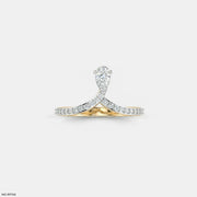 Sleek Curve Pear Vanki Diamond Ring 9K Yellow Gold
