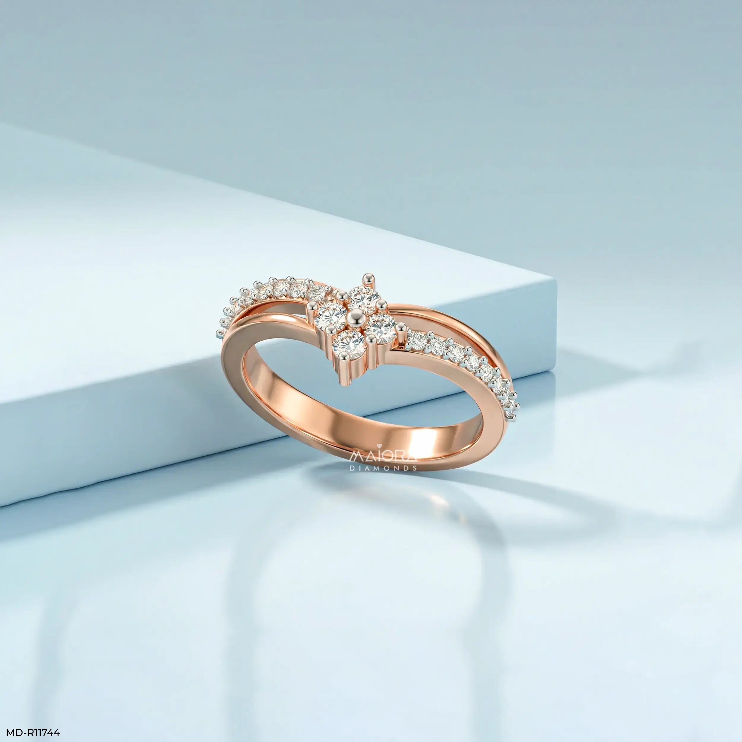 Solaris Link Vanki Diamond Ring 9K Yellow Gold
