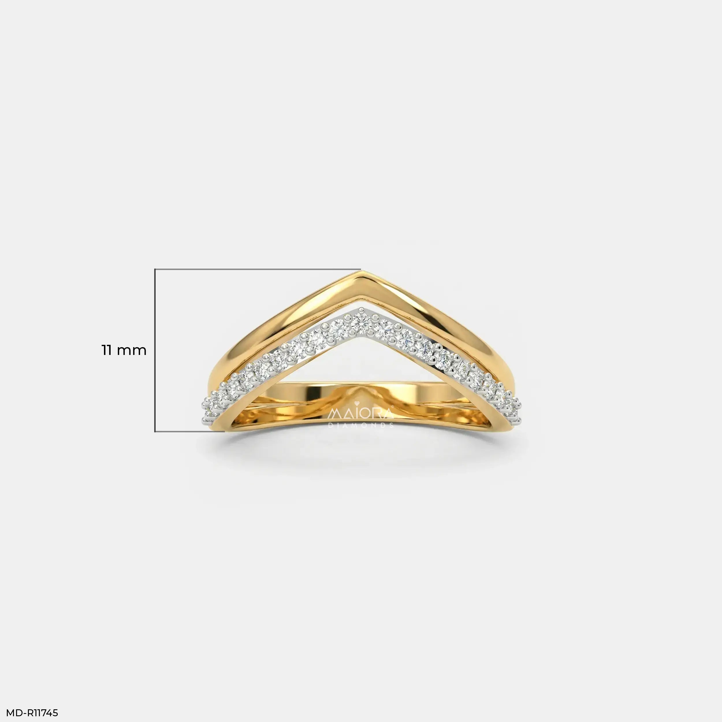 Dual Tone Chevron Vanki Diamond Ring