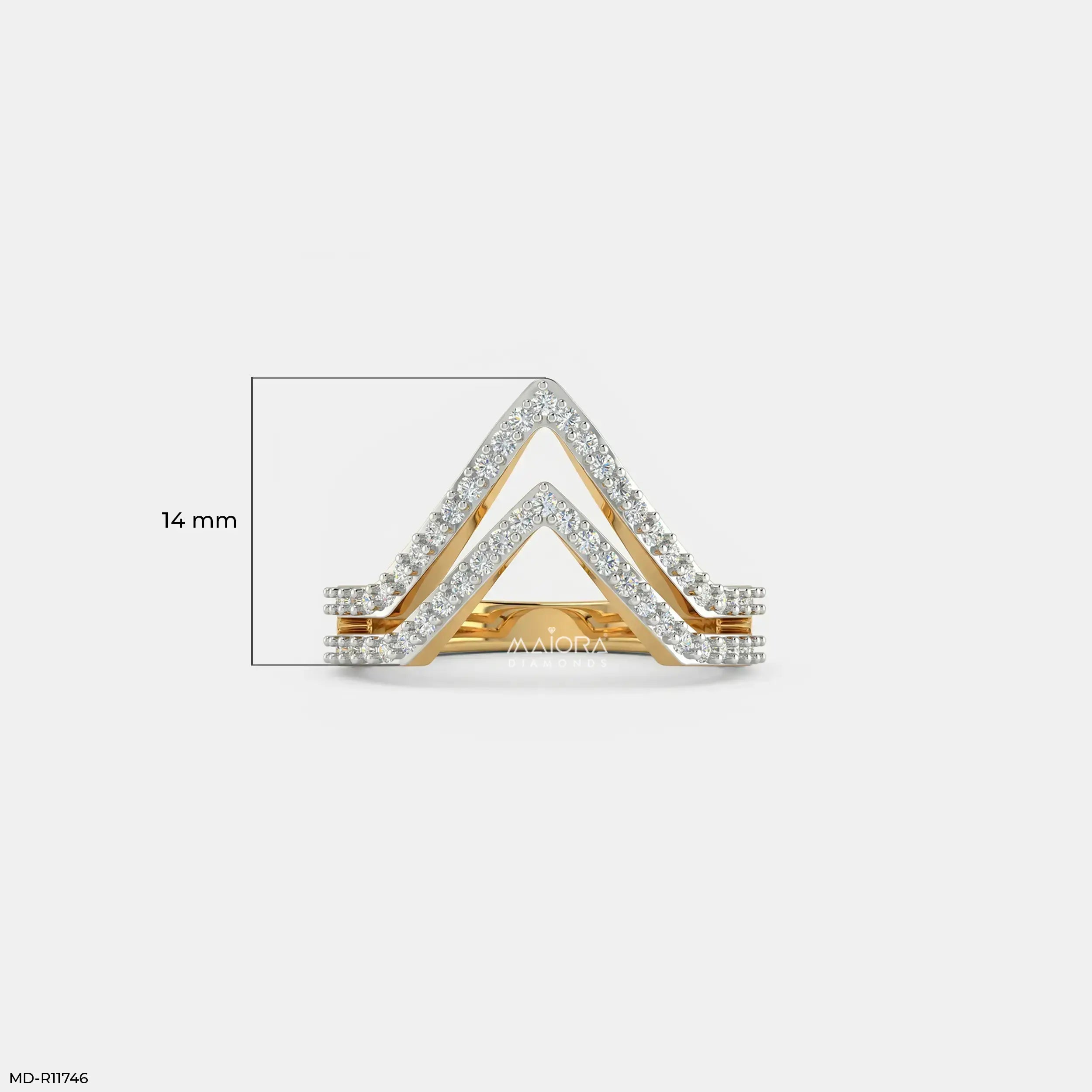 Twin Sparkle Peaks Vanki Diamond Ring