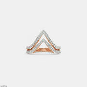 Twin Sparkle Peaks Vanki Diamond Ring 9K Yellow Gold