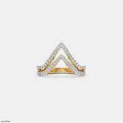Twin Sparkle Peaks Vanki Diamond Ring 14K Yellow Gold