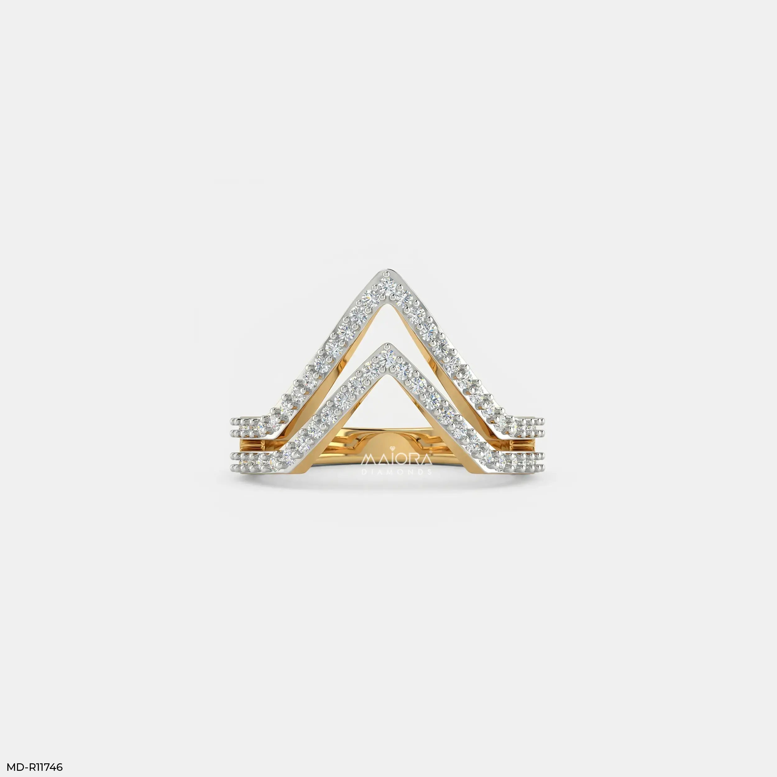 Twin Sparkle Peaks Vanki Diamond Ring