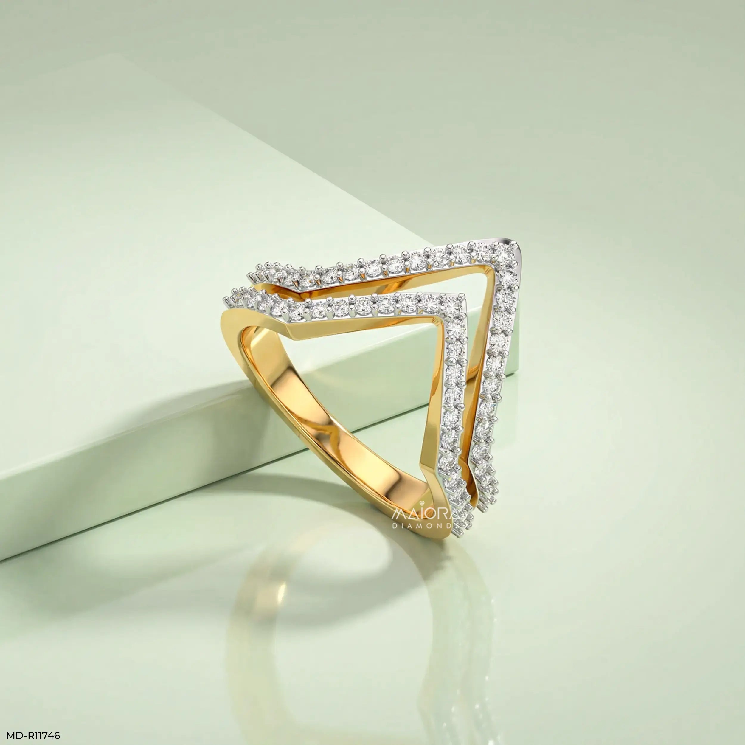 Twin Sparkle Peaks Vanki Diamond Ring