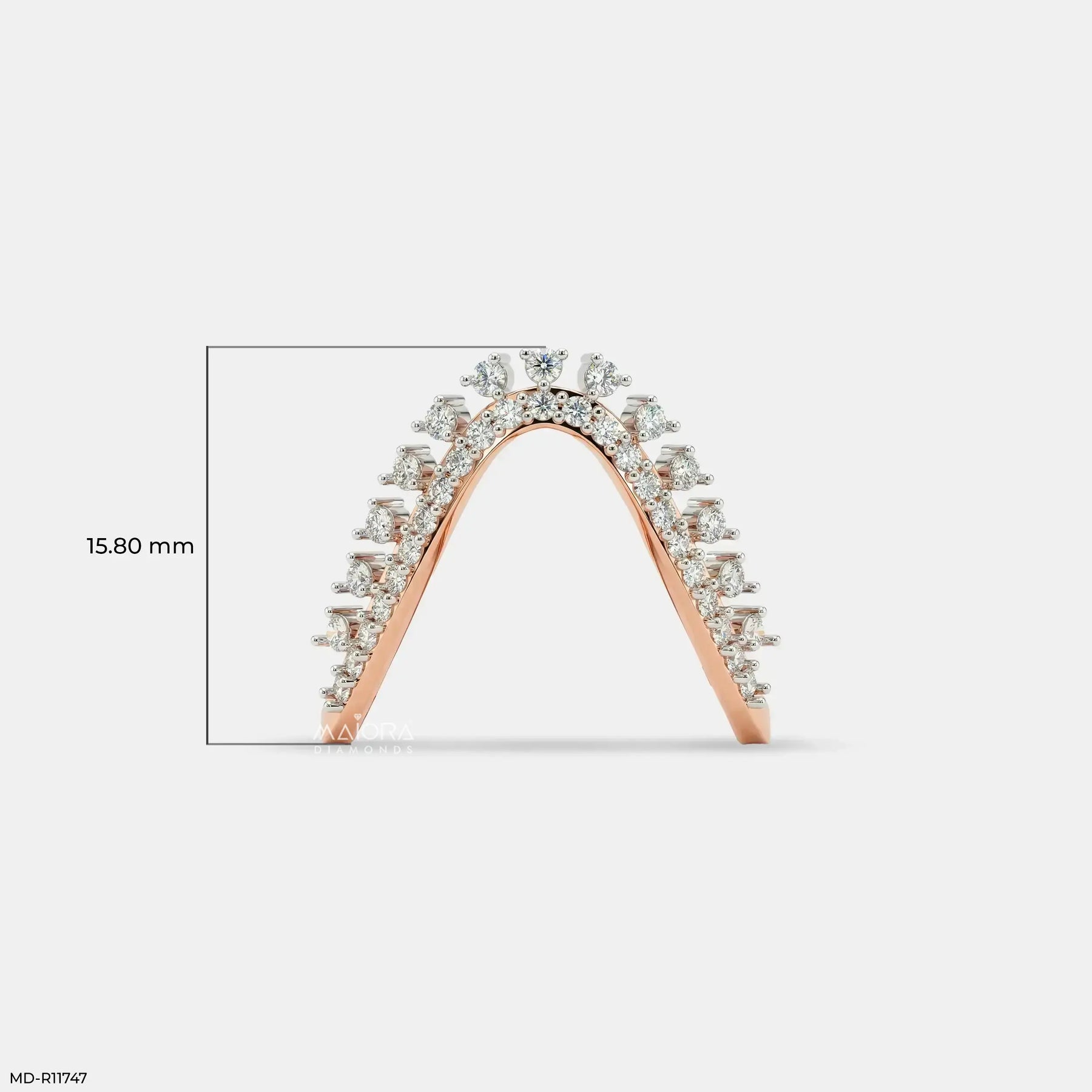 Dazzling Celestial Arc Vanki Diamond Ring 9K White Gold