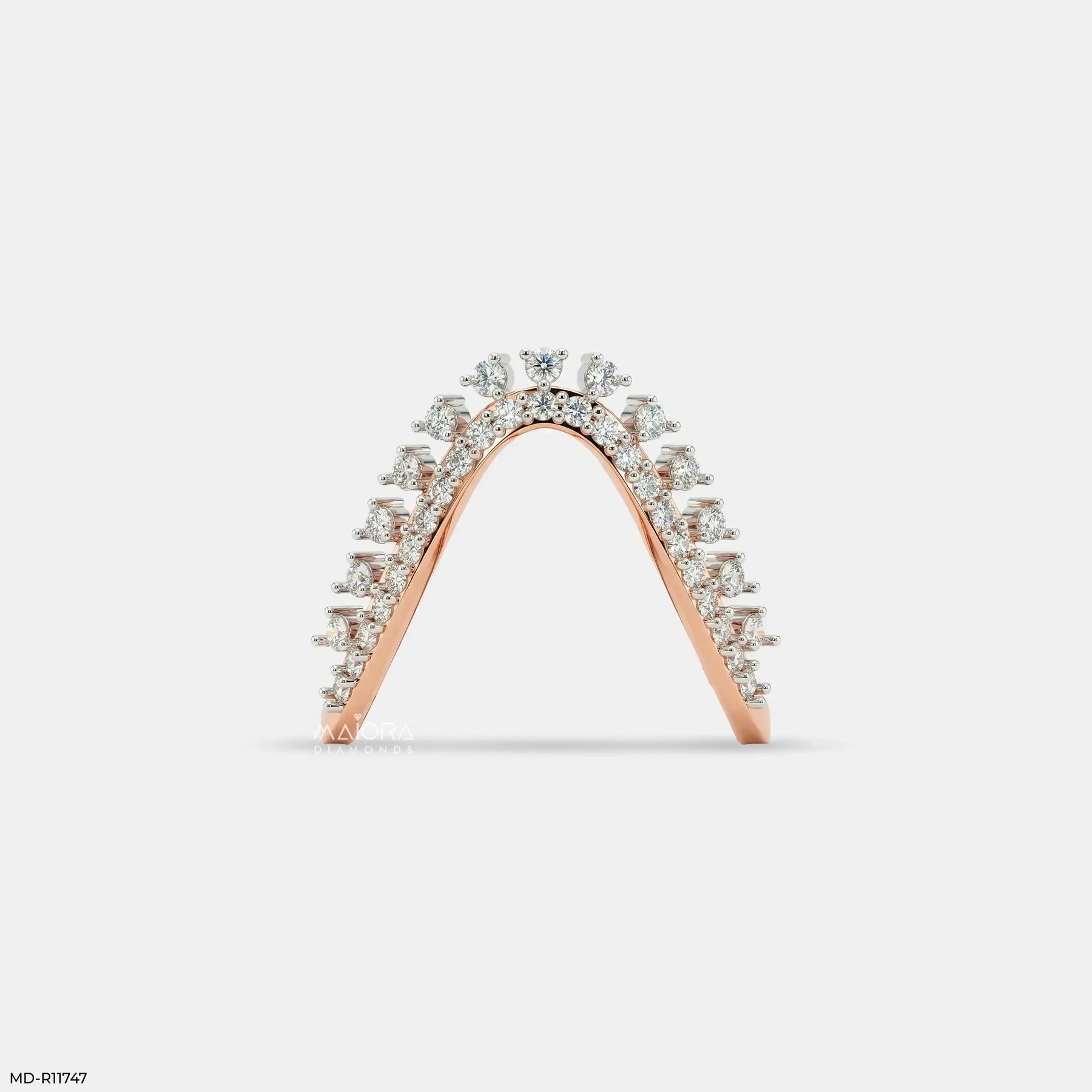 Dazzling Celestial Arc Vanki Diamond Ring 9K White Gold