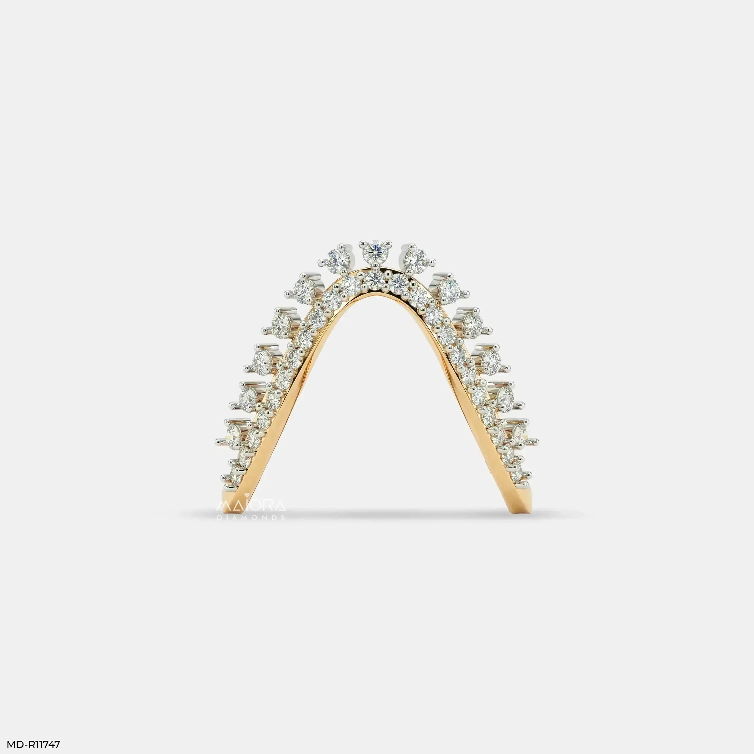 Dazzling Celestial Arc Vanki Diamond Ring 9K Yellow Gold