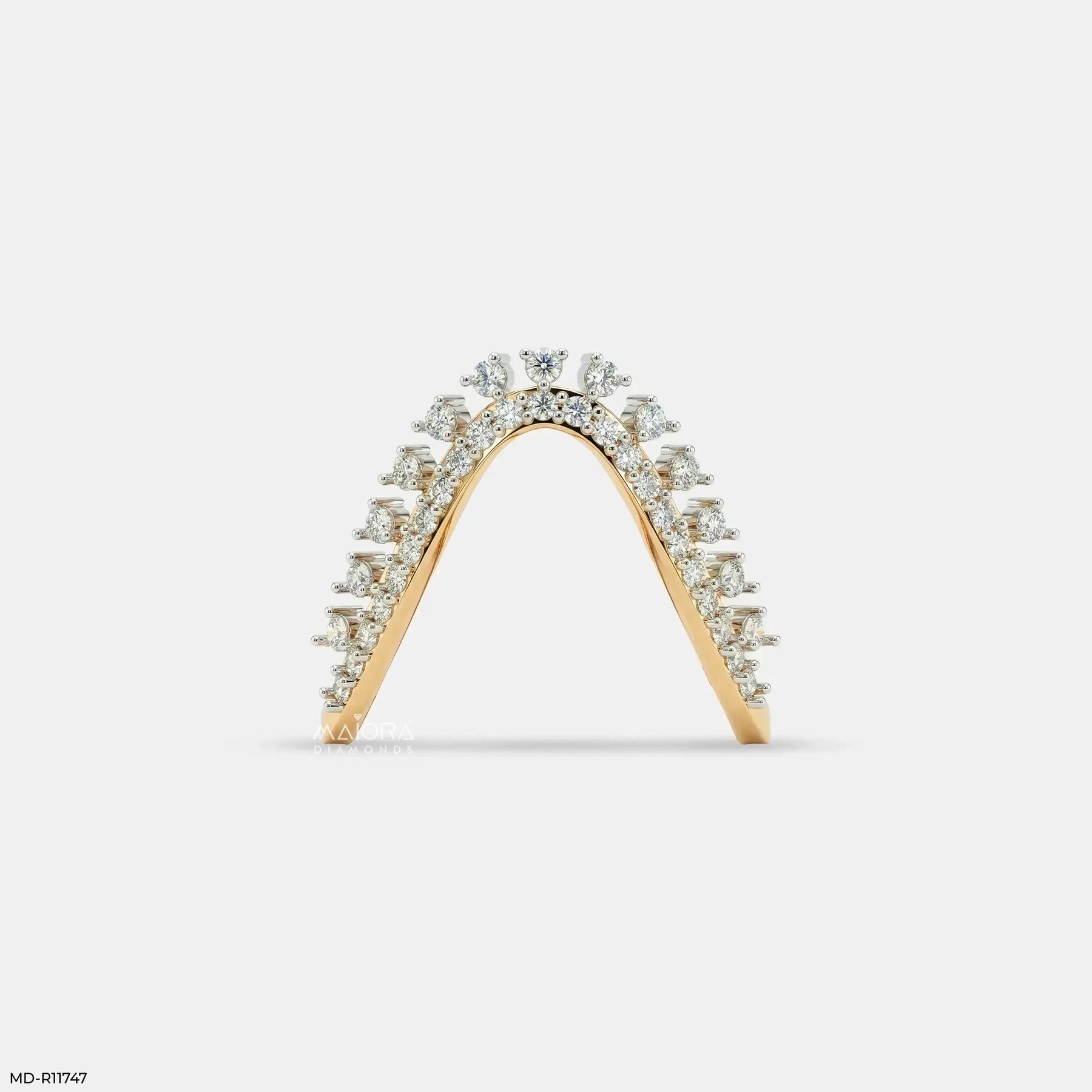 Dazzling Celestial Arc Vanki Diamond Ring 9K White Gold