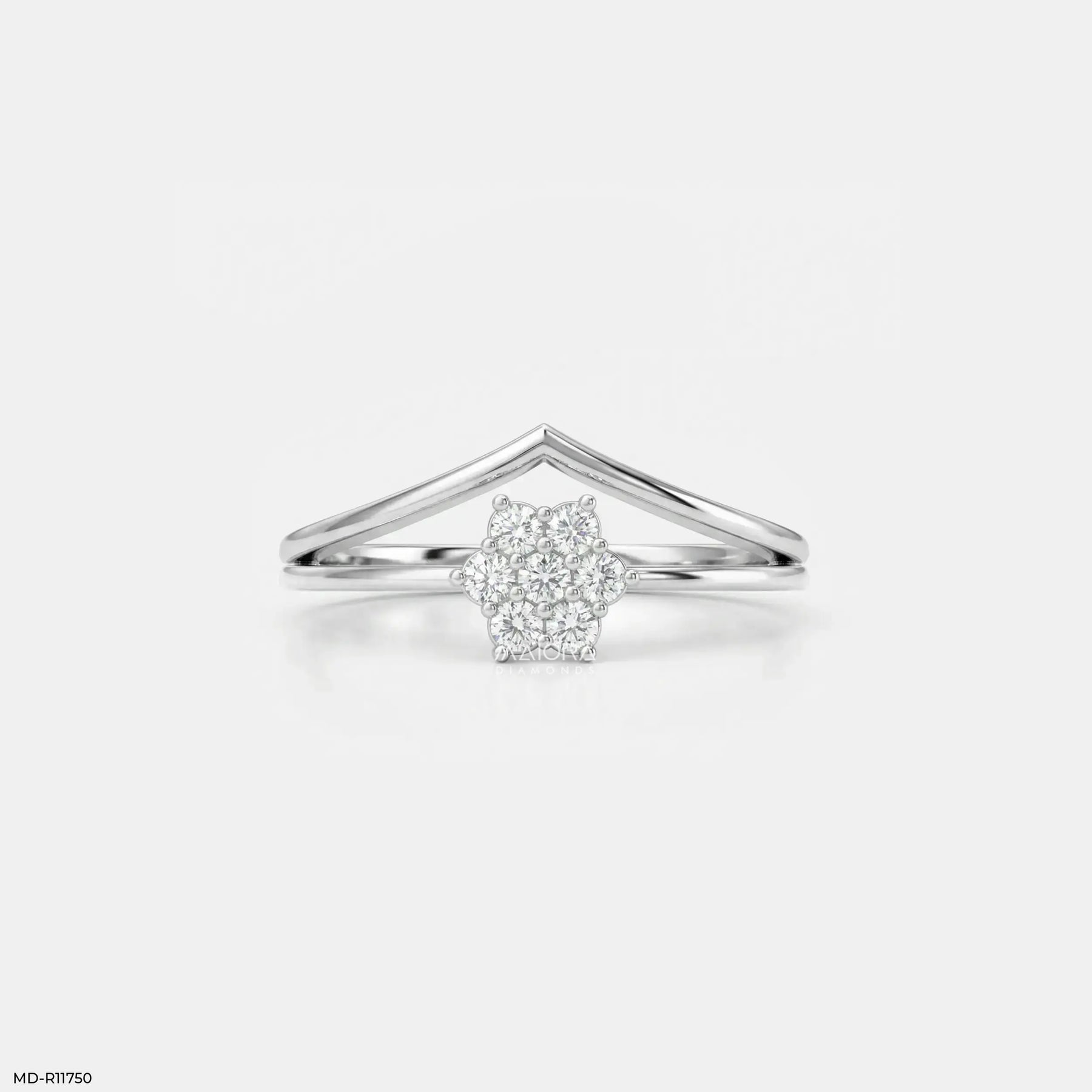 Arrow Cluster Vanki Diamond Ring Platinum 950
