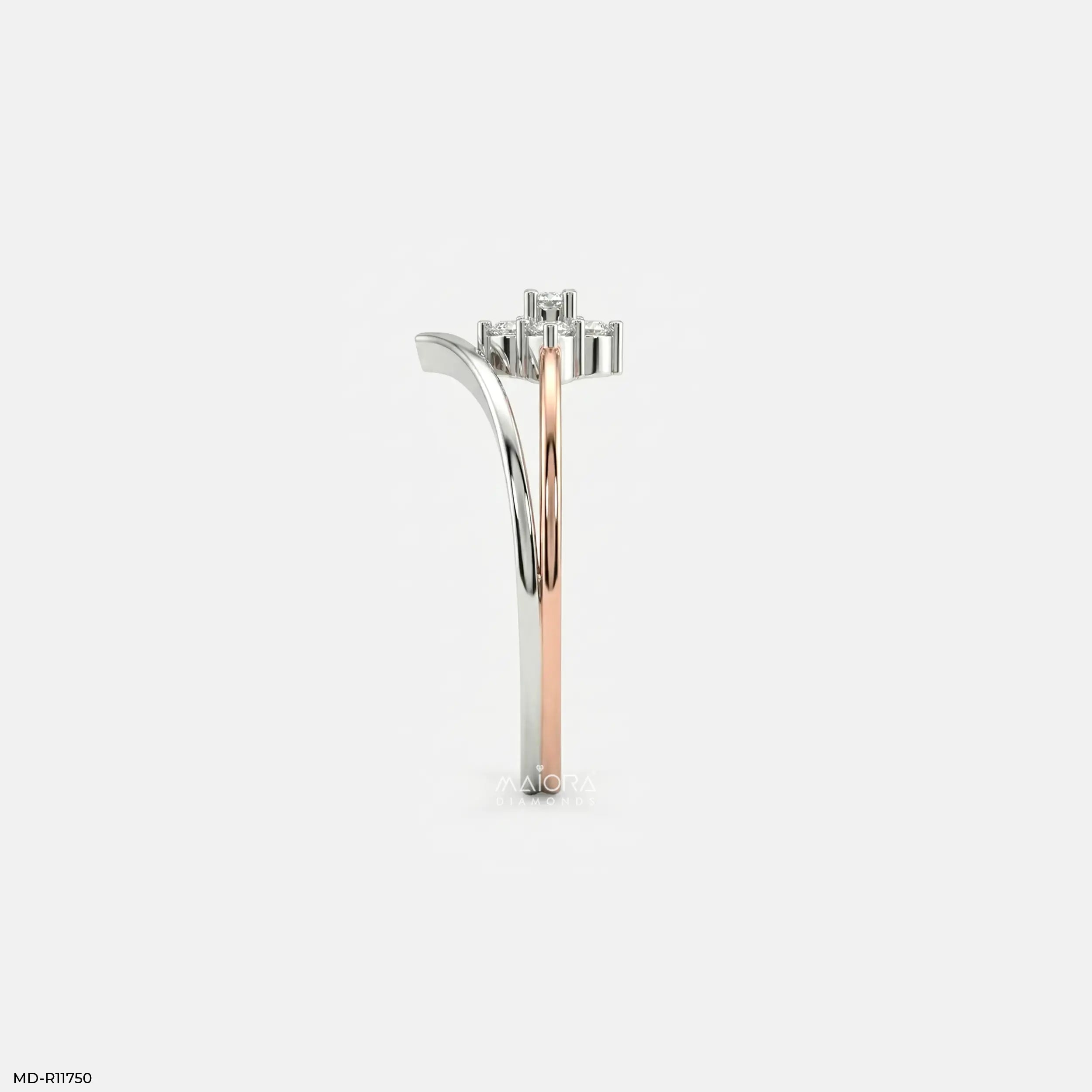 Arrow Cluster Vanki Diamond Ring 9K Yellow Gold