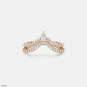 Twin Line Pear Vanki Diamond Ring 9K Rose Gold