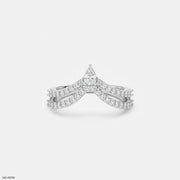 Twin Line Pear Vanki Diamond Ring Platinum 950