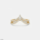 Twin Line Pear Diamond Ring 9K Rose Gold