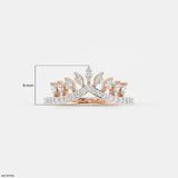 Marquise Crown Diamond Ring 9K Yellow Gold