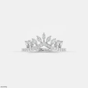 Marquise Crown Vanki Diamond Ring 9K White Gold