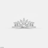 Marquise Crown Diamond Ring 9K Yellow Gold