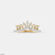Marquise Crown Vanki Diamond Ring 9K Yellow Gold
