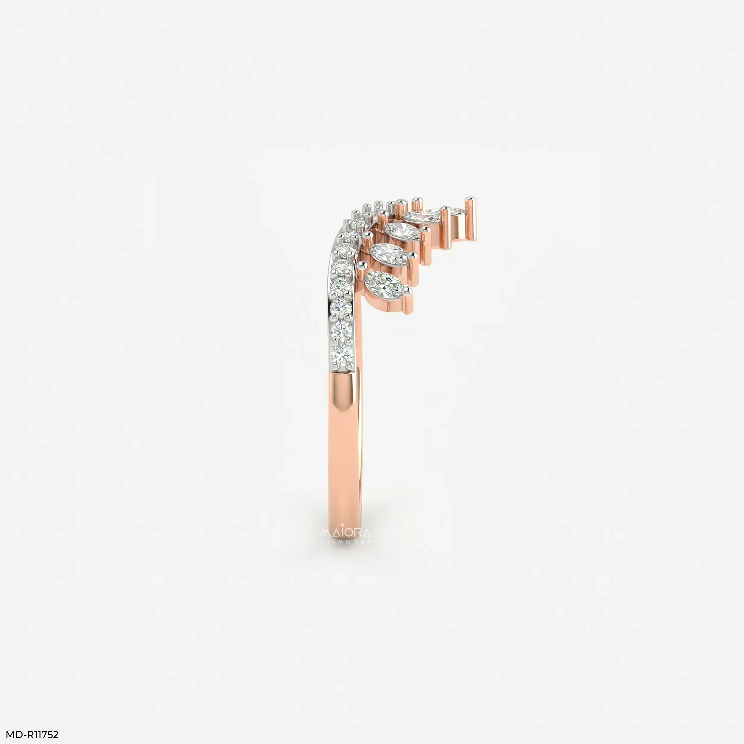Marquise Crown Vanki Diamond Ring 9K Yellow Gold