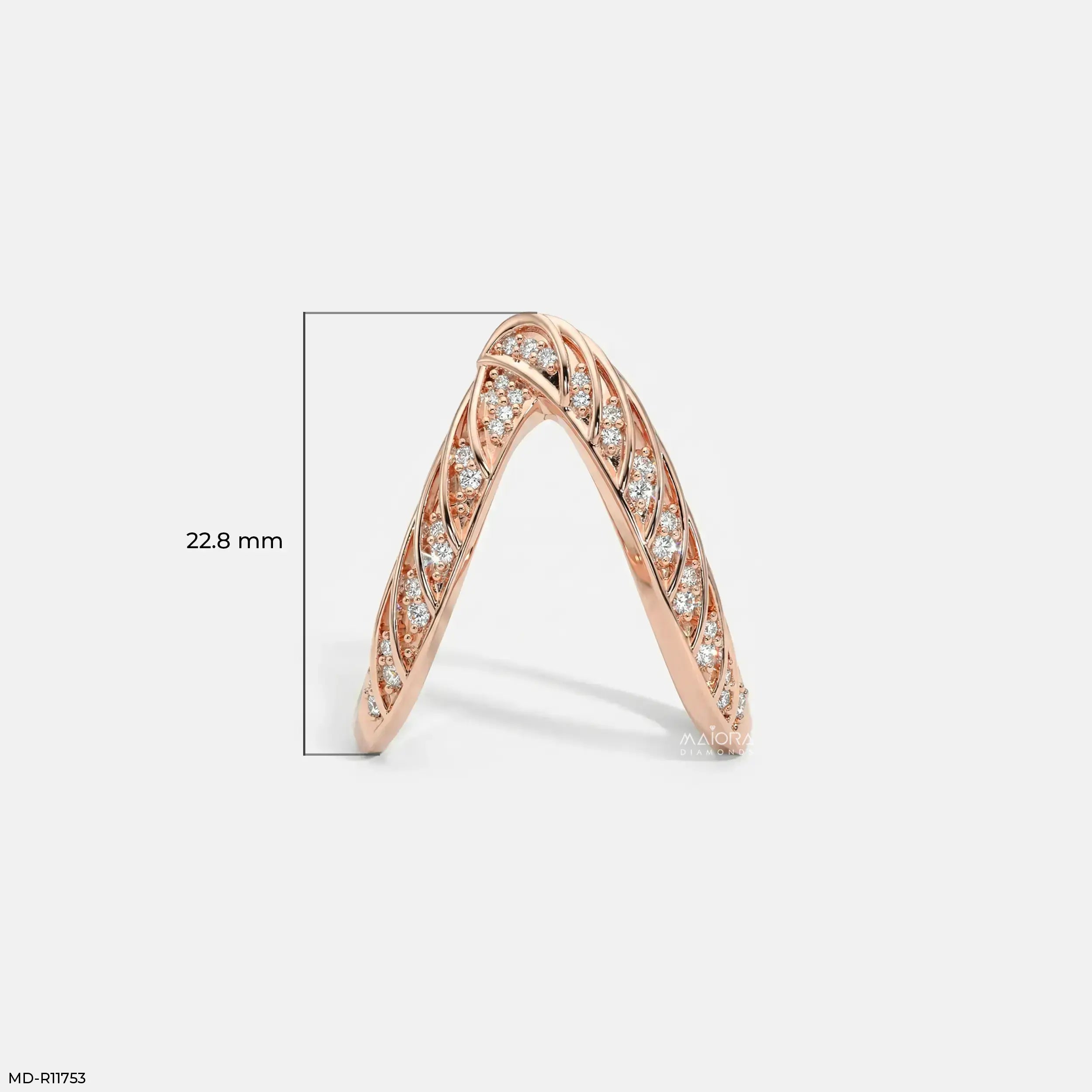 Crossover Cells Pave Vanki Diamond Ring 9K Yellow Gold