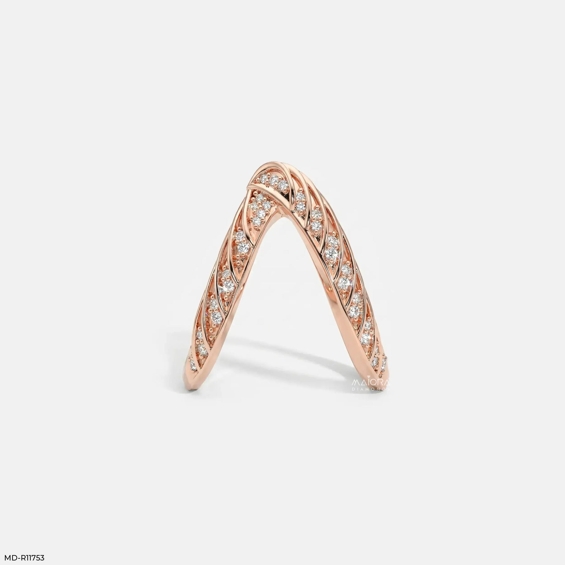 Crossover Cells Pave Diamond Ring 9K White Gold